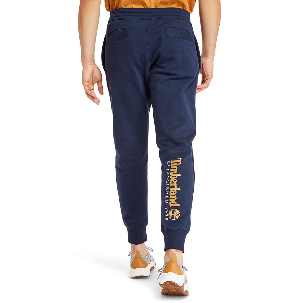 Timberland Mens Pants Essential Logo Sweat - Navy - India JB2793504